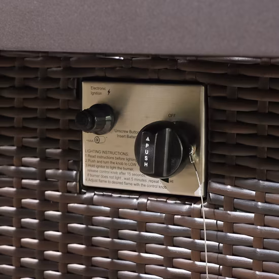 Riscaldamento Patio Calcestruzzo Esterno Gas Propano Giardino Braciere Tavolo Firepit